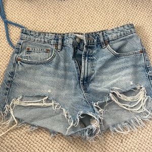Zara High Waisted Jean Shorts